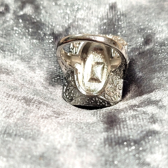 Green Square Art Deco Ring - Picture 8 of 9